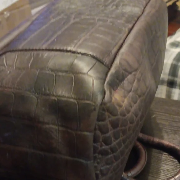 Furla Brown Crocodile-Embossed Women's Bag EUC - Picture 8 of 13